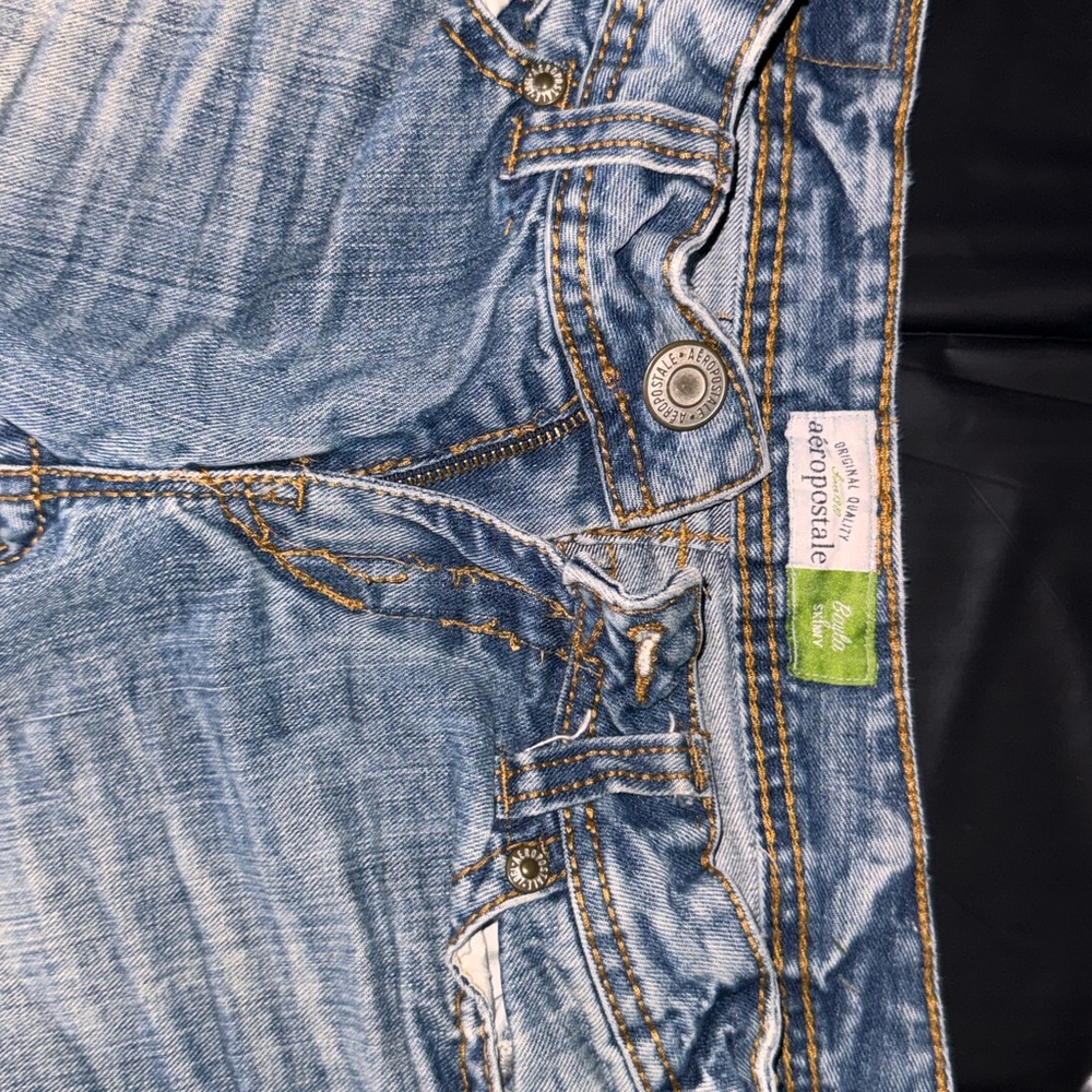 Aeropostale Light Blue Denim with Tan Stitching